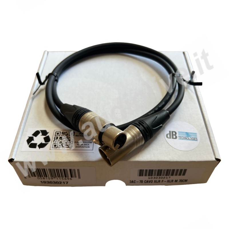 Cable XLR hembra-XLR macho DAC-70 de 70 cm